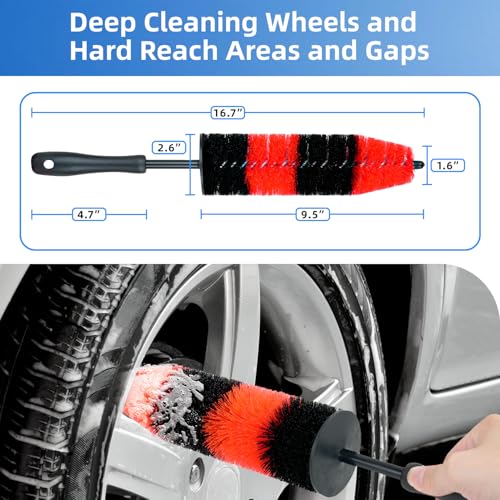 9PCS Car Wheel Detailing Brush Kit Scratch-Free Rim & Tire Cleaner Brushes - view 3