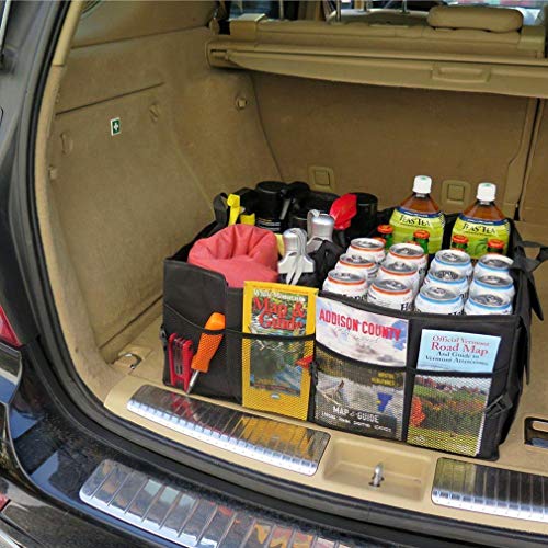 Cargo Organizer Storage Container Collapsible Basket Universal For Cars Trunks SUVs with Two Handles and Side Pockets (Size: L 24" x W 15.5" x H 10") - view 6