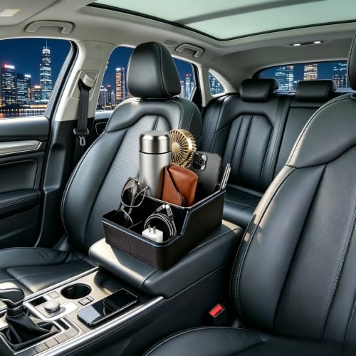 Car Seat Organizer with Compartments,Small Caddy for Car Brown - view 2