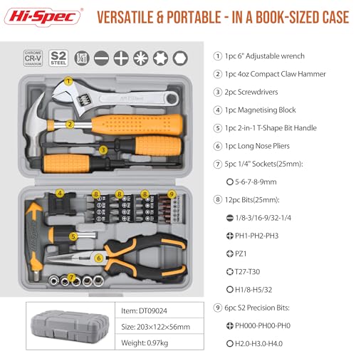 Magnetic T-Handle Ratchet Wrench and Screwdriver Set with Toolbox - view 2