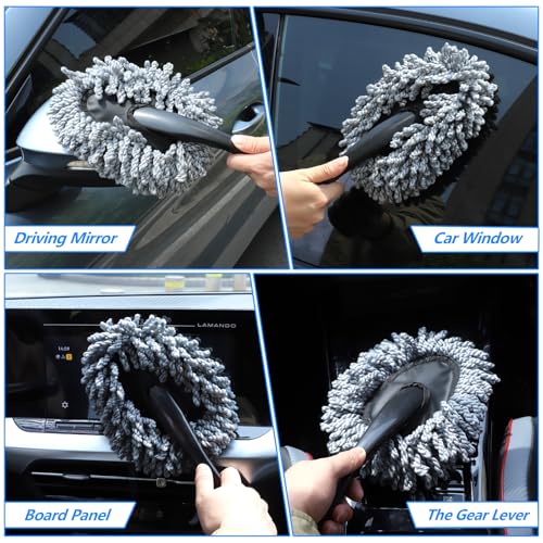6 Pack Car Cleaning Supplies – Car Duster Interior & Brush Interior & Cleaning Gel, Car Detailing Cleaning Kit for Cars, Trucks, SUVs & RVs - view 3
