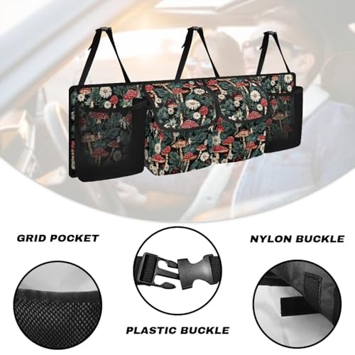 Floral Mushroom Car Trunk Organizer Foldable Backseat SUV Organizer Multifunctional Storage Carrying Caddy Tool Tote Bag Storage Bag for Camping - view 5