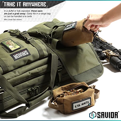 Loose Sacs 4-Pack Tactical Ammo Pouch Firearm Ammunition Carrier Bag, ID Patches Included, Rifle Carbine Pistol Revolver Ammos Case Shooting Range Gear - view 3