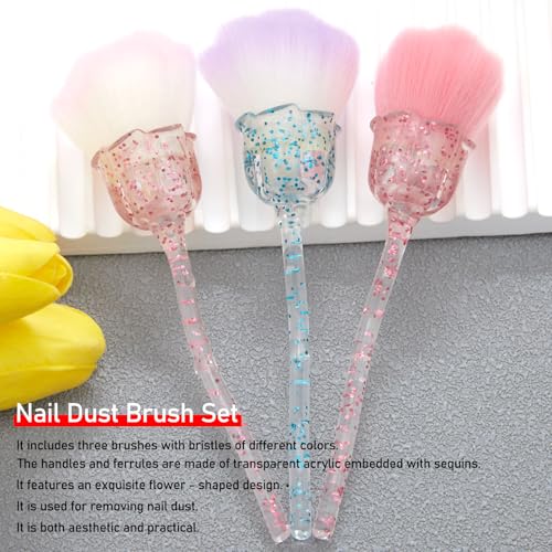 3pcs Dust Brush for Acrylic Nails Large Powder Brush Makeup Brush Nail Duster Brush Acrylic Nail Brush Cleaner Nail Art Brushes Manicure Brush for Cleaning Nail Art Tools - view 7
