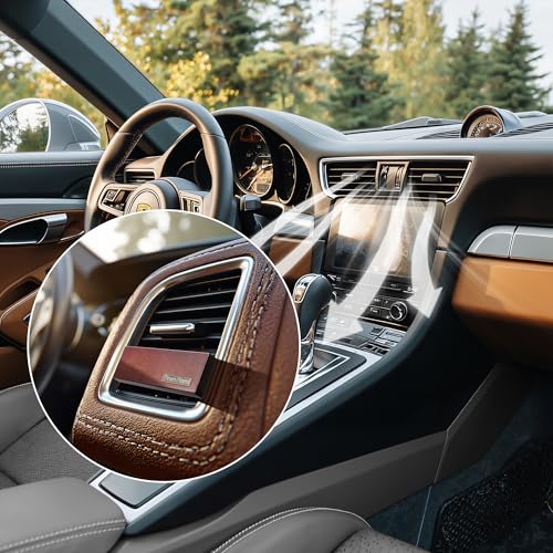 4 Refreshing Scent Bags Wood Car Air Freshener Vent Clip (Darkwood, Misty Grove)- Natural Scent Diffuser for Car, Truck & SUV with Premium Essential Oil Starter Kit Gift for Men & Women - view 4