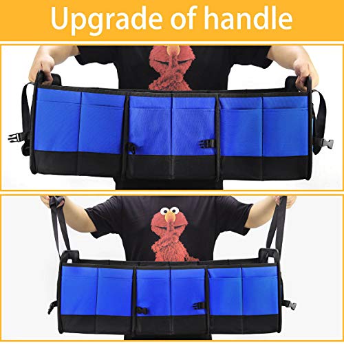 Multipurpose Car Trunk Organizer with Straps,Non-Slip Waterproof Bottom,Durable Collapsible Adjustable Compartments Cargo Storage,Upgraded Handle,AK-076 - view 3