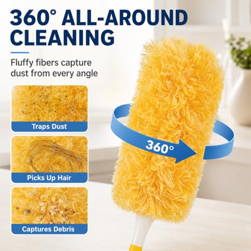 Duster Refills,Disposable Dusters for Cleaning,Heavy Duty Duster Refills, MultiSurface Dusting Wand,Dust Remover for Furniture,Blinds,Ceiling Fans&Home Cleaning Supplies (Orange, 25pcs) - view 4
