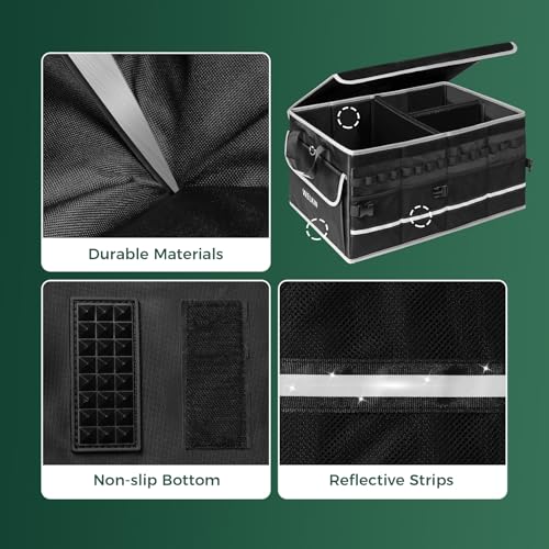 15GAL/60L Car Trunk Organizer with Lid & Dividers, Foldable - view 5