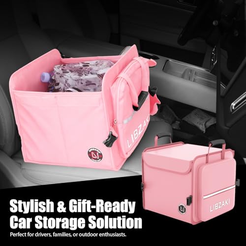 LIBZAKI Car Trunk Storage Organizer, Collapsible Trunk Storage Box for Car Truck SUV-Pink - view 5