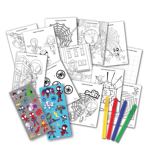 Spidey and His Amazing Friends Stow & Go Activity Kit – 17-Piece Marvel Art Set with Stickers, Crayons, Coloring Pages & Carry Case – Kids Travel Kit Ages 3+ - view 4