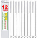 Straw Cleaner Brush for Stanley Extra Long 12 inch, Extra Wide 12mm diam for 40/30/20 oz Stanley Mug, Nylon Bristles and Stainless Steel Handle Straw Brush for 40 oz Stanley(10 PCS)