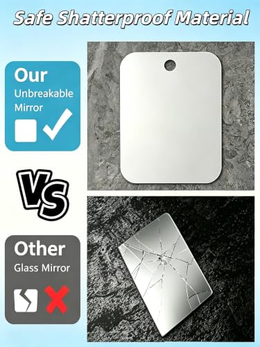 Shower Mirror for Shaving,(1 Pcs 11x8 Inch) Shaving Mirror Holder NO-Drilling Waterproof, Small Wall Mounted Bathroom Accessories Camping Hanging Men - view 4
