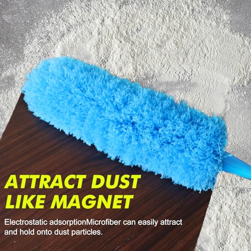 Rainbow Static Duster 24inch Reusable Microfiber Electrostatic Dusters with 2 Beandable and Washable Duster Head for Cleaning Home, Office, Car - view 6