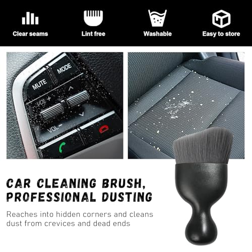 2 PCS Car Detailing Brush, Curved Soft Bristles Auto Removal Dust Collectors, Universal Vehicle Dashboard, Air Conditioner Vents etc Interior Cleaning Tool Accessories (Gray) - view 6