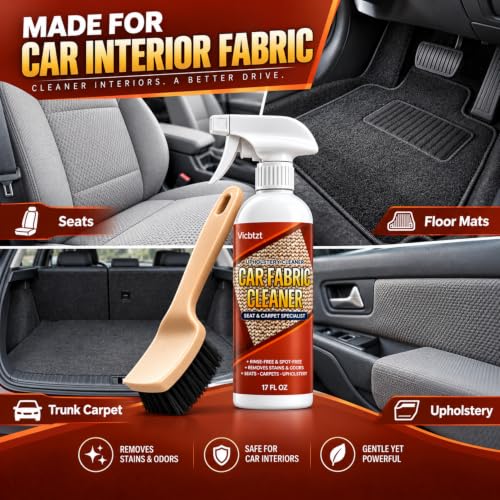 Car Seat & Carpet Cleaner Spray, Upholstery Stain Remover Kit with Brush - view 4