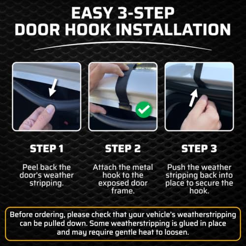 6 Door Hook Straps for Car Rooftop Cargo Carrier Tie Down, Flat Hook Straps - view 5