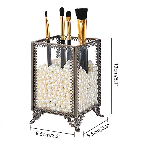 Makeup Organizer Vintage Make up Brush Holder with Free White Pearls - Small - view 3