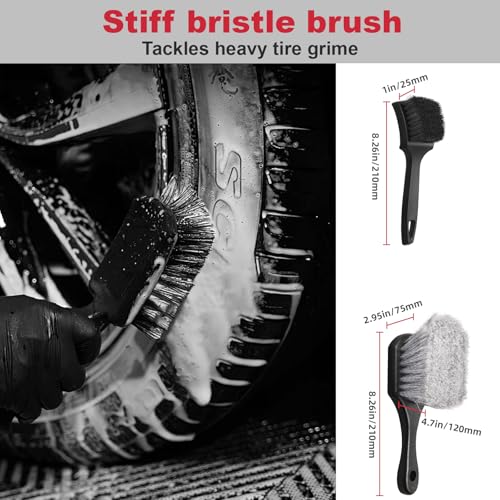 4PCS Wheel Kit 360 Scratch‑Free Dual Bristle Rim Brush Towel - view 5