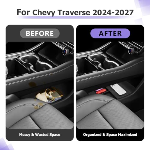 For 2026 2027 Traverse Accessories Lower Center Console Organizer | for 2025 2026 2027 Chevy Traverse Armrest Bottom Storage Box Divider Middle Console Tray - Not for 2024-Limited - view 2