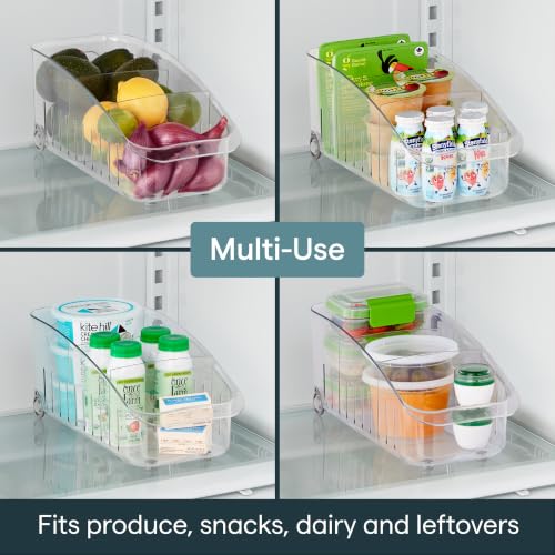 RollOut Fridge Drawer 6", BPA-Free Clear Rolling Refrigerator Organizer Bin with Adjustable Dividers and Handles for Produce, Food, Meal and Snack Storage - view 6