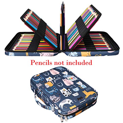 Coloring Pencil Case 220 Slots Pencils/Gel Pens Organizer Waterproof Travel Case Zipper Carrying Portable Pencil Markers Pen Holder Bag for Painter Writers - view 2