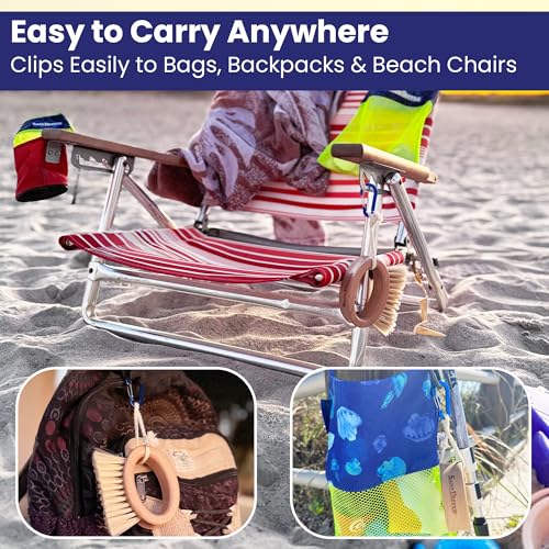 Beachy Clean Sand Brush – Ergonomic Oval Grip Handle, Removes Sand from Feet, Gear, Pets & Car Mats – Beach, Camping & Travel Essential - view 6