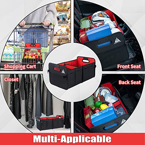 Car Trunk Organizer with Multi Compartments - Automotive Collapsible Cargo Containers with 11 Pockets & Reinforced Handles, Vehicle Grocery Organizer Bin Caddy Bag for SUV Van Truck - view 6