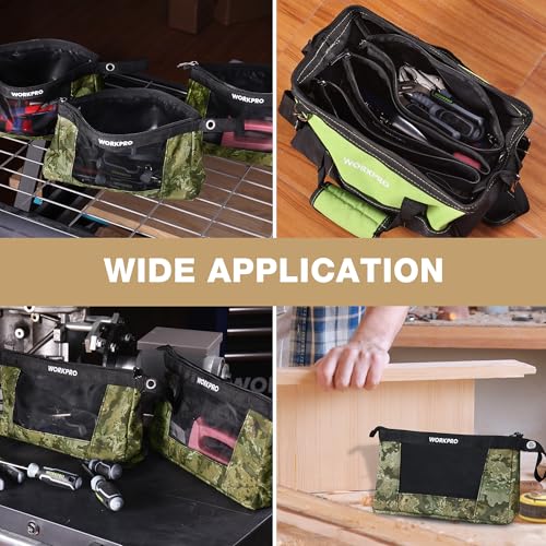 12" Tool Pouches with Zipper, Heavy-Duty Small Tool Bag, Utility small tool pouch for Tool Organizers and Storage, Mini Tool Bag, 3 Pack, Camo - view 6