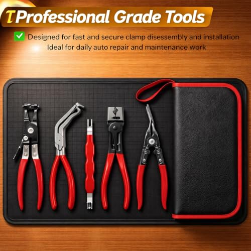 5PCS Automotive Electrical Disconnect Pliers Kit with Leather Storage Case - view 2