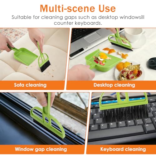 6 Pack Mini Broom and Dustpan Set Desktop Cleaning Brush Set with Soft Bristles and Pointed Bristles for Desk Keyboard Windowsill Counter Home Office Sweeping Tools - view 4