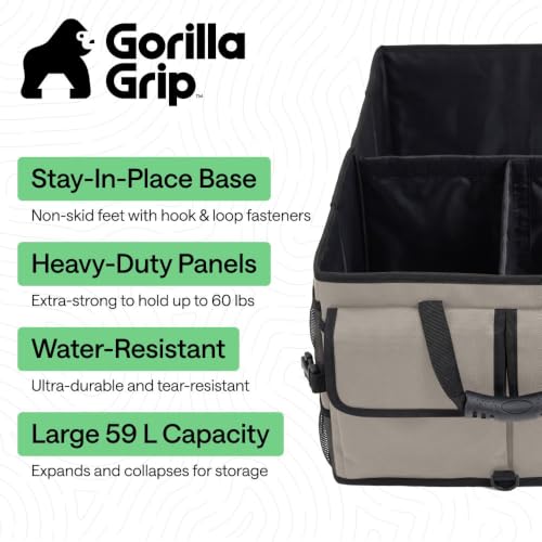Trunk Organizer for SUV and Cars, Large Capacity, Beige - view 2