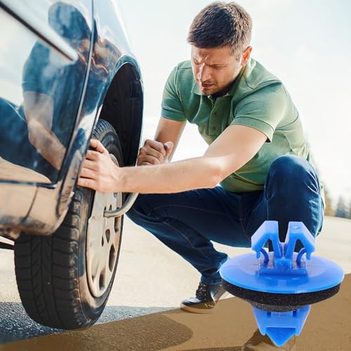 100pcs Fender Flare Clips with Washers Blue Plastic - view 6
