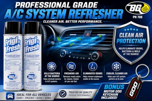 BG Frigi-Fresh Automotive Air Conditioning Freshener Spray, 5.5 oz / 156g, PN 708 – Helps Refresh Vehicle A/C Vents, Interior Air & HVAC System Odors – Pack of 2 - view 7