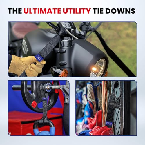 MOCA 4 Pack Soft Loop Tie Down Straps, 12000Lbs 1.6 x 17 inches (Black) - view 6