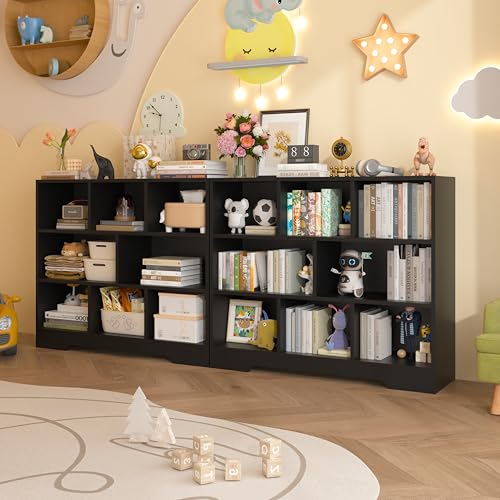 Book Shelf, 8 Cubes Storage Organizer, Open Shelf Bookcase Black Bookshelf - view 3