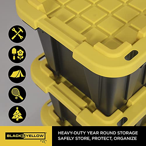 Heavy Duty 12-Gallon Stackable Plastic Storage Bins with Lids, 4 Pack - view 6