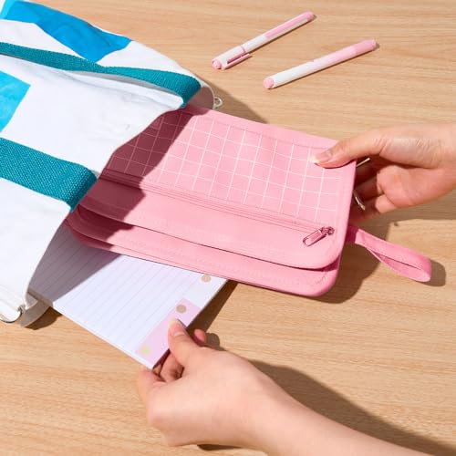 Large Pencil Case, Pencil Pouch, Pencil Bag, Pencil Box, Pure Pink - view 5