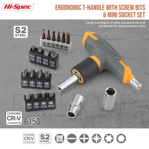 Magnetic T-Handle Ratchet Wrench and Screwdriver Set with Toolbox - view 3