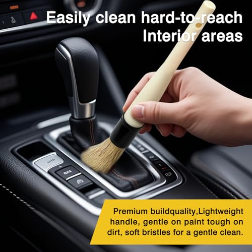 Boar Hair Vent & Dash Detailing Brushes – Premium Soft Bristle Cleaning Tools for Car Interior & Exterior – Professional-Grade Auto Detailing Accessory for Enthusiasts & Pros - view 3