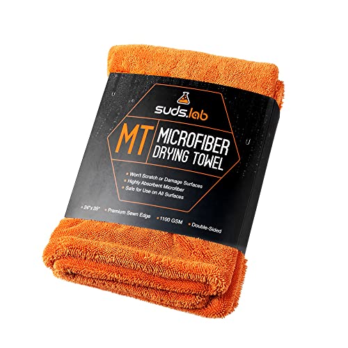 Suds Lab Large Microfiber Drying Towel (24 in. x 35 in.), Car Detailing