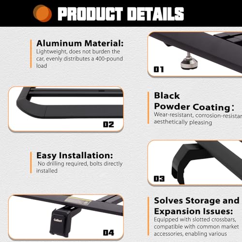 Aluminum Half Roof Rack for 2007-2018 Jeep JK JKU, 400lb Capacity - view 5