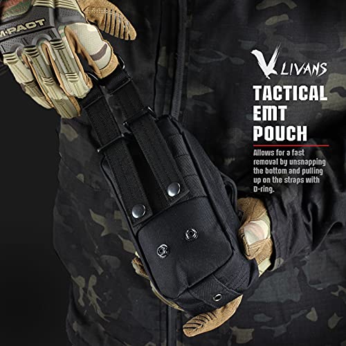 Tactical MOLLE IFAK First Aid Medical Pouch, Rip-Away EMT Accessories for Trauma Kit Small Medical Bag for Car Headrest, Outdoors (Include Cross Patch, Pouch Only) - view 6