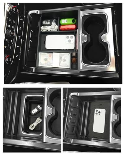 For 3PCS Center Console Organizer Tray&Console Tray Compatible with 2014-2018 Chevy Silverado/GMC Sierra 1500& 2015-2019 Silverado&Sierra 2500HD/3500HD - Full Console w/Bucket Seats Only - view 6