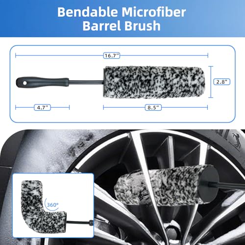 9PCS Car Wheel Detailing Brush Kit Scratch-Free Rim & Tire Cleaner Brushes - view 2