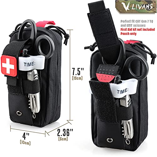 Tactical MOLLE IFAK First Aid Medical Pouch, Rip-Away EMT Accessories for Trauma Kit Small Medical Bag for Car Headrest, Outdoors (Include Cross Patch, Pouch Only) - view 2
