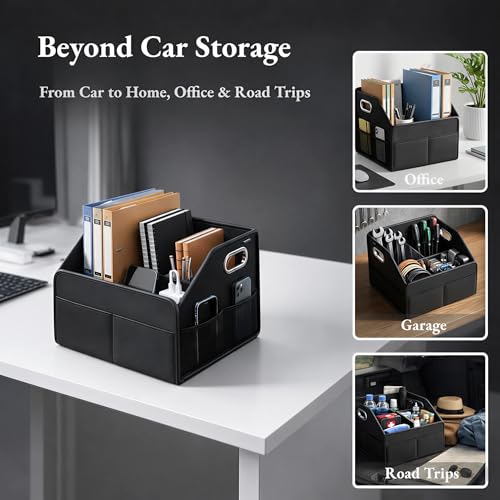 Car Storage Organizer Car Caddy Compact PU Leather Multipurpose Bin for Trunk, Front Seat, Back Seat & Car Floor - view 6