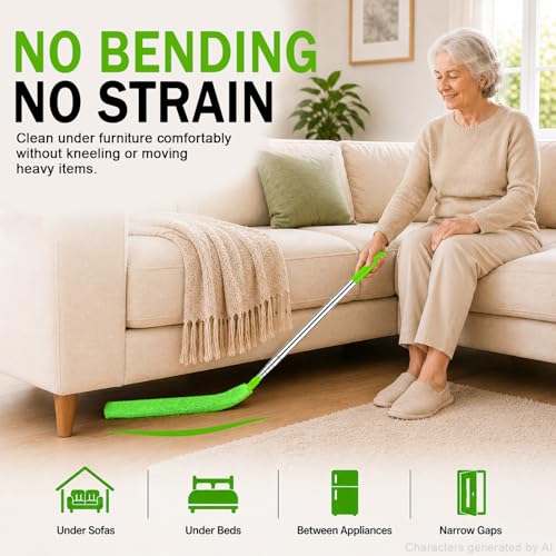 Retractable Gap Dust Cleaner with Extension Pole & 3 Microfiber Cloths - view 4
