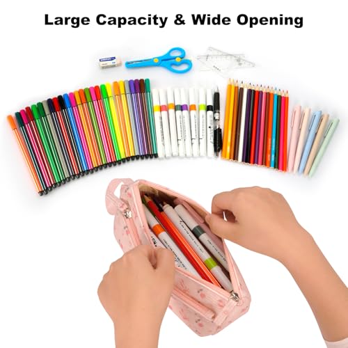 Pencil Case, Corduroy Triangle Makeup Bag Kawaii Pen Bag Pouch - view 5