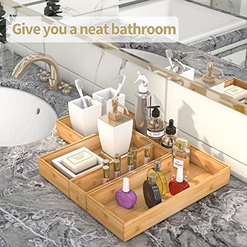 Bamboo Kitchen Drawer Organizer 9"x 6", Wooden Stackable Silverware Tray - view 5