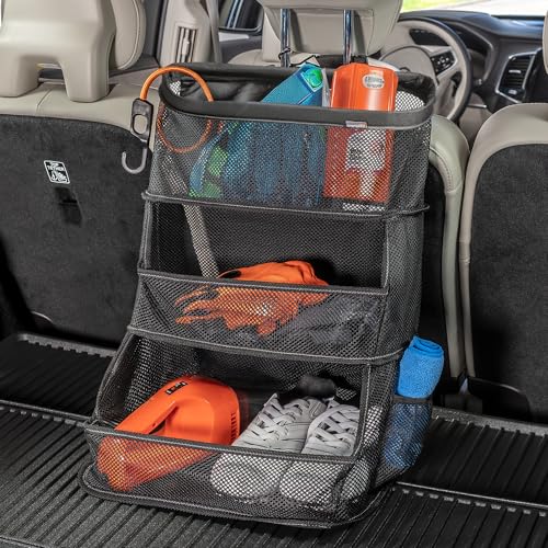 Car Storage Organizer – 3-Bin Hanging Organizer for SUV Trunk or Car Seat